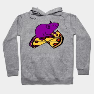 Hungry Purple Rat with Pizza Hoodie